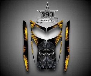 SKI-DOO REV MXZ SNOWMOBILE SLED WRAP GRAPHICS HOOD DECAL KIT 03-07 Toxic Yellow - Picture 1 of 1