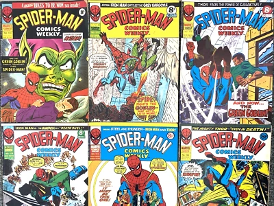SPIDER-MAN WEEKLY. NUMBER'S 106 111 118 129 131 & 133. (6 VINTAGE 1975 MAGAZINE) - Image 1 of 4
