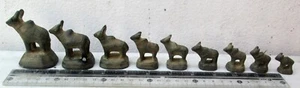 TOP! Bronze Opium Gewicht Set 9 Brahman Bullen Kühe - Bild 1 von 4