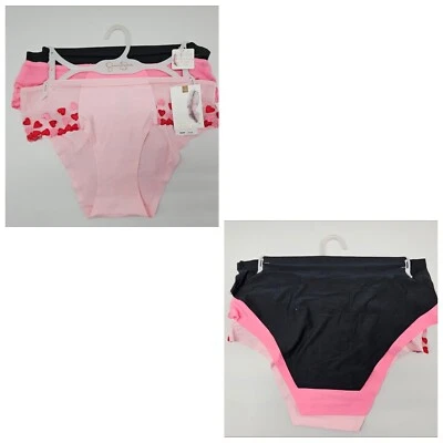 Paquete de 3 bragas JESSICA SIMPSON coquetas hipster para mujer M L negras rosas rojas corazones Foto 1 de 4