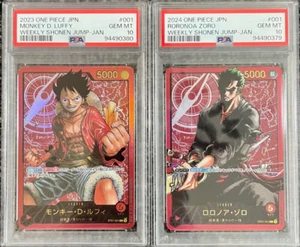 Seq PSA 10 Lecafig Monkey D Luffy Zoro Weekly Shonen Jump 2023 ONE PIECE Promo - Picture 1 of 3