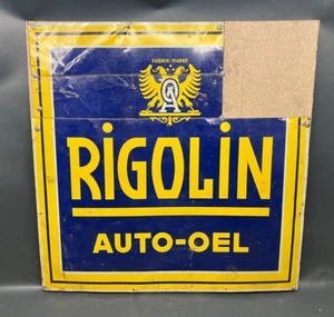 original Vorkrieg Rigolin Auto Oel Blechschild Werbung Tankstelle Oldtimer 40118 - Picture 1 of 8