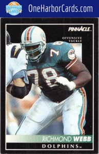 1992 Pinnacle Miami Dolphins #137 Richmond Webb - Picture 1 of 2