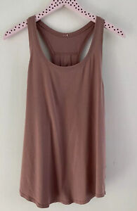 Lululemon Love Tank Pleated Red Dust Pullover Scoop Neck Relaxed Size 8