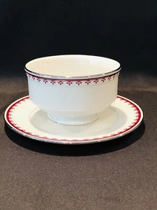 Hochst Raspberry With Silver Trim Attached Compote Dish New - Picture 1 of 7