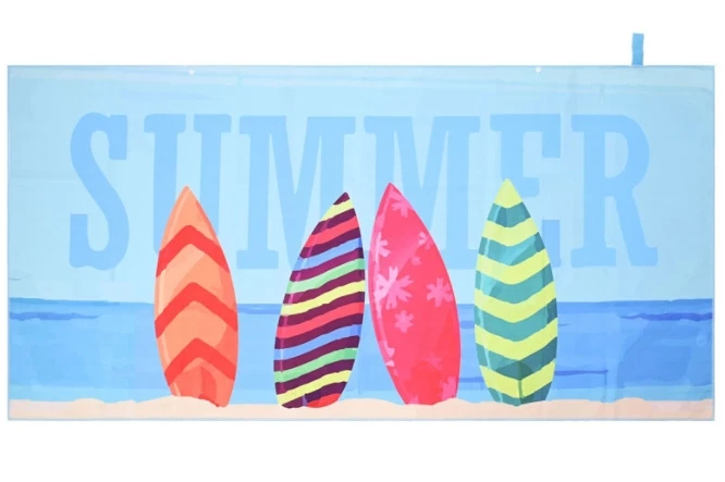 Toalla de baño de terciopelo de doble cara capa de natación deportiva de arena con hebilla estampada beac Foto 1 de 1