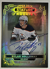 2022-23 Upper Deck Stature DYLAN HOLLOWAY Rookie On Card Auto #d 52/199 Oilers