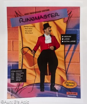 Ringmaster/ Fox Hunt Theatrical Costume 3Pc Red/Blk Tail Coat Jodhpur & Jabot - Image 1 of 4