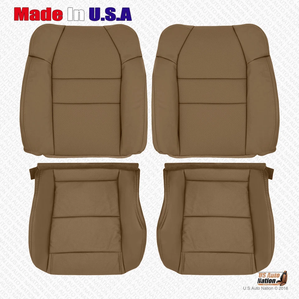 Cubierta de asiento de cuero perforado tostado para conductor pasajero Acura MDX 2001 a 2006 Foto 1 de 1