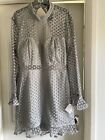 I saw it first grey lace open back dress size 16