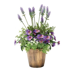 Potted Artificial Lavender Includes Bronze-look Pot - Picture 1 of 2