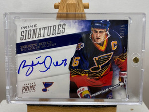 2012-13 Panini Prime Hockey Signatures #12 Brett Hull On Card Auto /25 Blues HOF