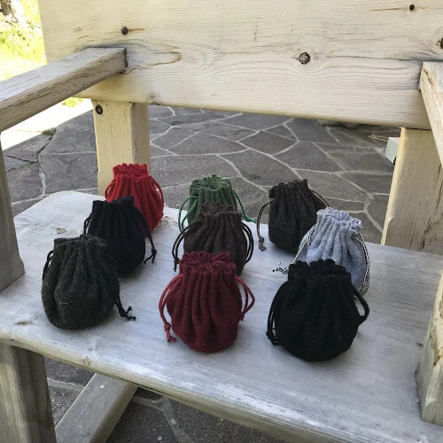 Bolsa De Dinero/Dados Pequeña Varias Colores Lana LARP Juego De Rol Medieval - Imagen 1 de 2