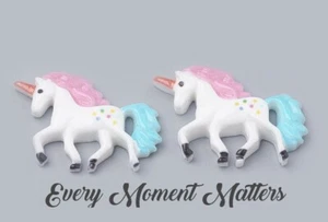 15 x UNICORNS RAINBOW UNICORNS RESIN Flat Back 22x29mm Embellishments Cabochons - Picture 1 of 4