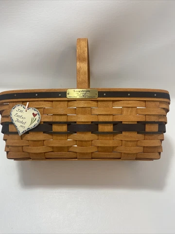 1993 JW Collection Longaberger Original Easter Basket with Protector Collectible Cover