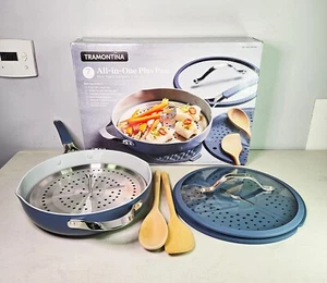 Tramontina Ceramic Nonstick All In One Plus Pan 7 Piece Set Blue - Picture 1 of 10