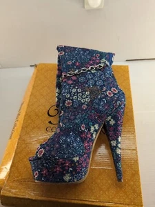 Mona Mia Collezione Size 9 Eloisa Blue Flower - Picture 1 of 5