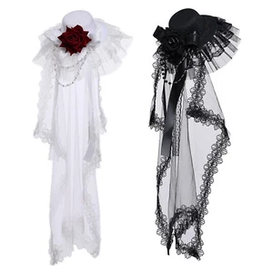 Mini Top Steampunk Accessoires Hut für Damen Mädchen Lolita Kopfbedeckung mit Tüll - Bild 1 von 14