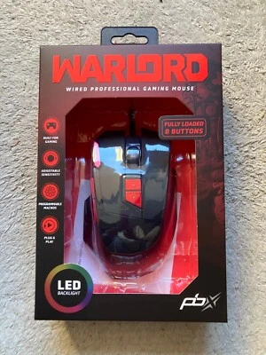 Warlord Wired Professional Gaming Mouse by PBX. New - Image 1 of 4