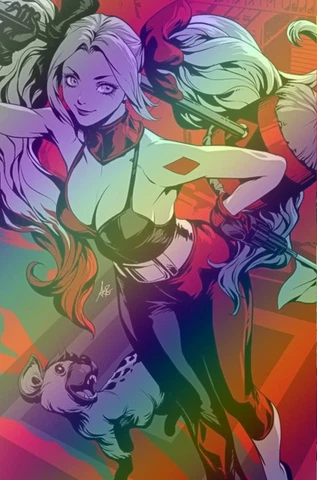 π€ FOIL π€ HARLEY QUINN: BLACK WHITE REDDER #1 (STANLEY "ARTGERM" LAU VARIANT) Cover