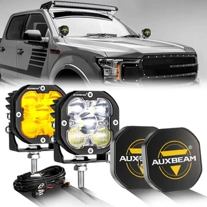 Combo cápsulas de luz de trabajo LED de 3 pulgadas AUXBEAM 2 piezas + cubierta para Toyota Tacoma 2005-2015 - Imagen 1 de 12
