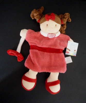 35*. Marionnette DOUDOU ET COMPAGNIE POUPEE LES DEMOISELLES framboise rouge NEUF - Photo 1/4