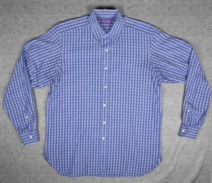 Ralph Lauren Purple Label Men’s Shirt Long Sleeve Blue Plaid Cotton Size 16 ½ - Picture 1 of 5