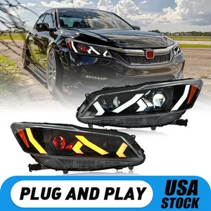 Par de faros LED para Honda Accord 2016 2017 animación secuencial luces delanteras - Imagen 1 de 23