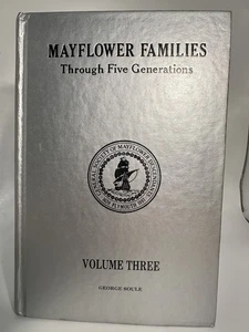 1980 Mayflower Families Through Five Generations Volume 3 George Soule HC Book - Imagen 1 de 6
