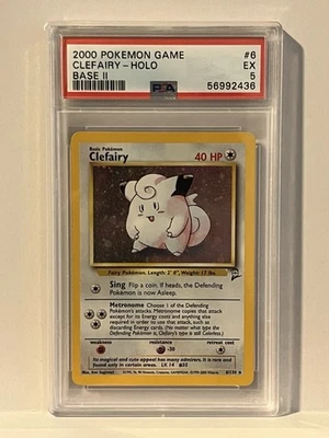 2000 Pokemon TCG BASE II Clefairy Holo 6/130 PSA 5 EX - Image 1 of 2