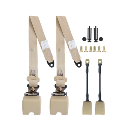 2X For Chevrolet Silverado 2500 HD 3 Point Beige Adjustable Seat Belt Strap Car - Image 1 of 4