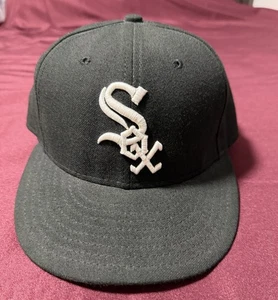 Cappello berretto Chicago White Sox aderente uomo 7 1/4 nero MLB baseball nuova era - Foto 1 di 9