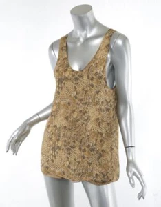 Chloe 2011 Damen gold hellbraun Schlangenleder Print SEIDE ärmellos Tank Top Bluse 4-36 - Bild 1 von 3