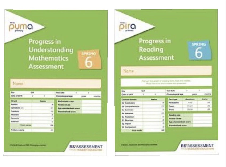 NEW PUMA  & PIRA Test Papers - YEAR 6 [SPRING] With Mark Scheme (Answers) - Image 1 of 1