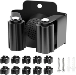 10 Pack Wall Mount Broom Holder, Mop Holder, Stainless Steel Tool Rack - Picture 1 of 12