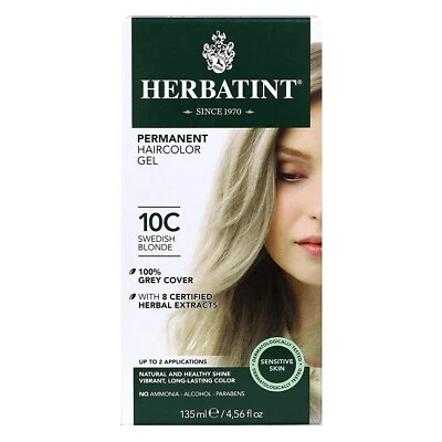 Herbatint Permanent Herbal Hair Color Gel 10C Swedish Blonde 4.56 ounce - Image 1 of 4