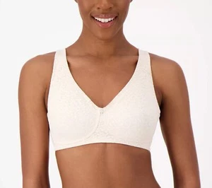 Breezies Blumenmuster Spitze drahtloser Stütz-BH Champagner DD/34 Neu - Bild 1 von 2