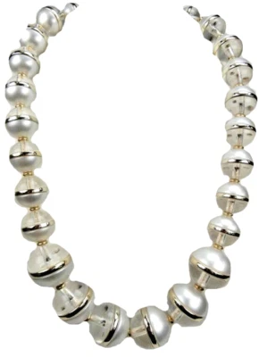 Coldwater Creek Perlina Collana Grande Perla Bianca Oro Argento Lucite Ciondolo - Immagine 1 di 4