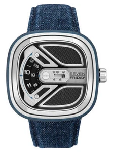 SEVENFRIDAY M-Series Urban Explorer Automatic Steel Blue Denim Mens Watch M1B/01 - Picture 1 of 6
