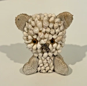 Vintage Handmade Bear Sea Shell Folk Art Figurine Statue - Picture 1 of 13