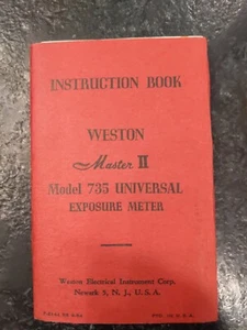 Original Bedienungsbuch - Weston Master II Modell 735 Universal Belichtungsmessgerät - Bild 1 von 10