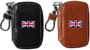 Estuche remoto coche imitación cuero bandera Reino Unido. Elección de colores negro o tostado - Imagen 1 de 3