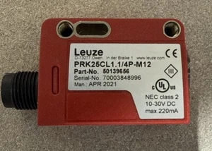 LEUZE Laser Retro-reflective sensor PRK25CL1.1/4P-M12, 50139656 - Picture 1 of 1