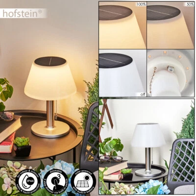 LED Balkon Terrasse Tisch Leuchte Dimmbar Solar Außen Lampe Akku Beleuchtung - Bild 1 von 4