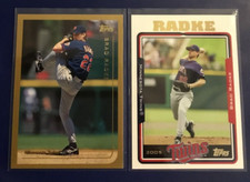 1999 & 2005 Topps #19 #165 BRAD RADKE Lot Minnesota Twins