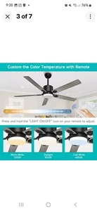 Ceiling Fan with Lights, 60" Ceiling Fans with Lights & Remote Indoor Outdoor DC - Picture 1 of 5