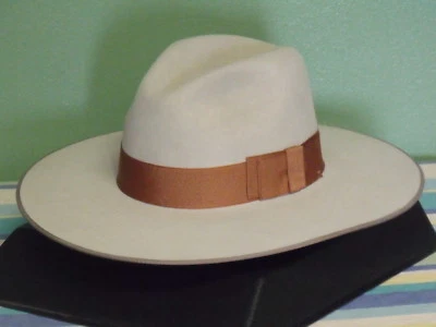 STETSON TRI-CITY FLAT BRIM ROYAL DELUXE FUR FELT FEDORA HAT - Image 1 of 3