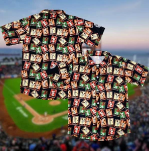 San Francisco Giants Shirt Mens XL Hawaiian Aloha All Over Print Cards Coors SGA - Picture 1 of 4