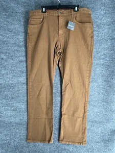 Eddie Bauer Pants Mens 40x34 Brown Denim Straight Leg Flex Mountain Stretch - Picture 1 of 16