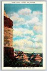 Arizona Grand Canyon High Wall at Grand View Fred Harvey Postcard